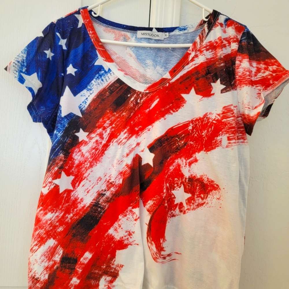 Misslook XL Red, White & Blue Lightweight Shirt